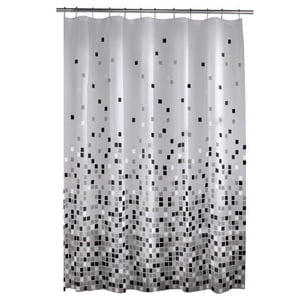 Mainstays Matrix PEVA Shower Curtain, 70" x 72", Black