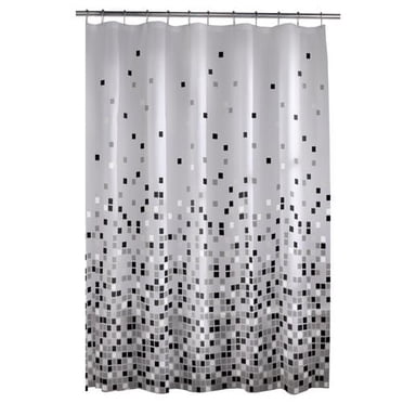 Mainstays Matrix PEVA Shower Curtain, 70" x 72", Black