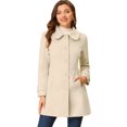 thumbnail image 1 of INSPIRE CHIC Manteaux d'Hiver pour Femmes à Col Peter Pan, Boutonnage Simple, devant Boutonné, m Beige, 1 of 1