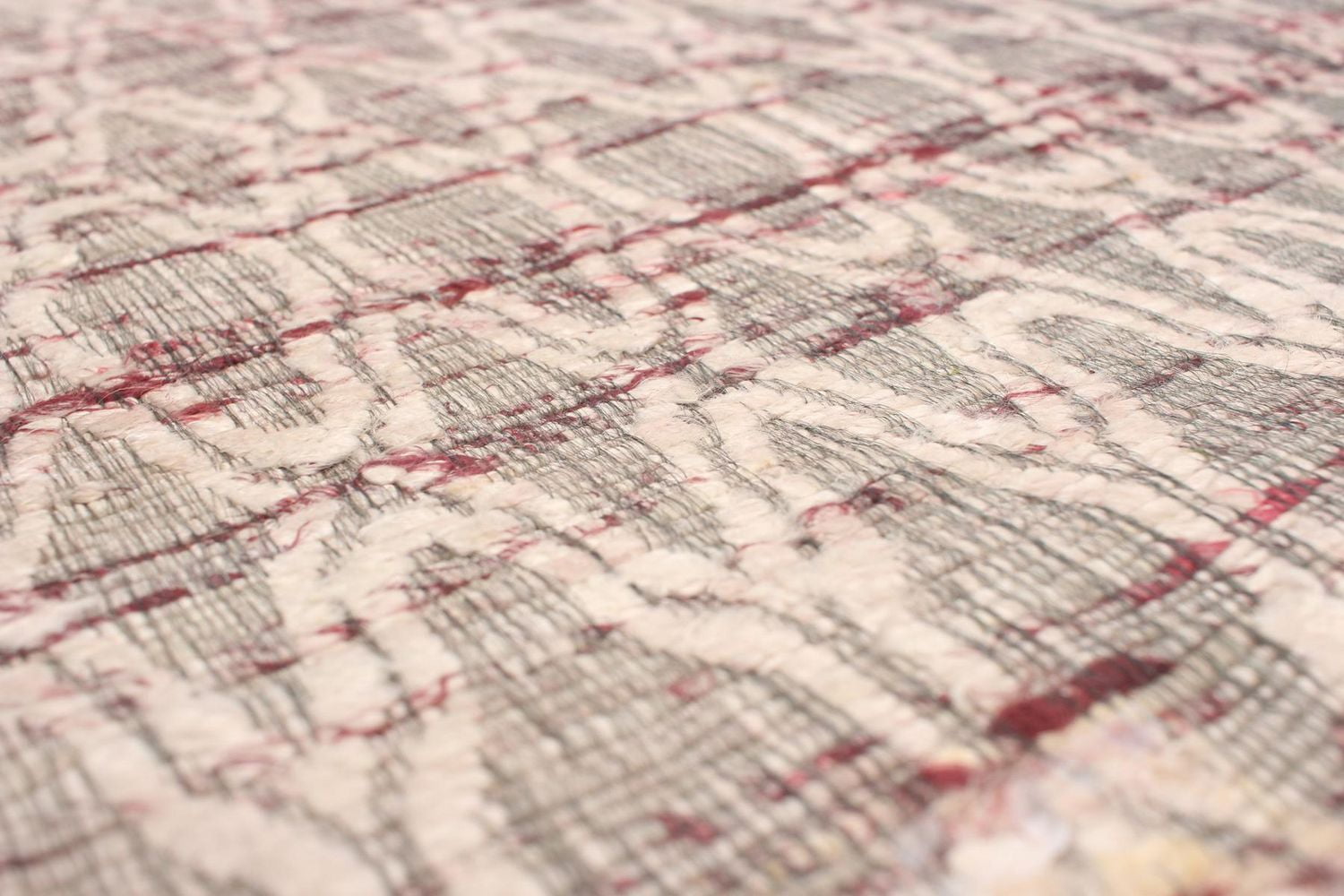 ECARPETGALLERY 4'9" x 7'5" Contemporary Collage Handmade Area Rug for Living Room, Dining Room and Bedroom in Grey