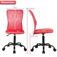 thumbnail image 4 of NiamVelo Armless Mesh Office Chair Adjustable Ergonomic Desk Chair with Casters, Mid Back Swivel Rolling Executive Task Chair for Home Office, Red, 4 of 7