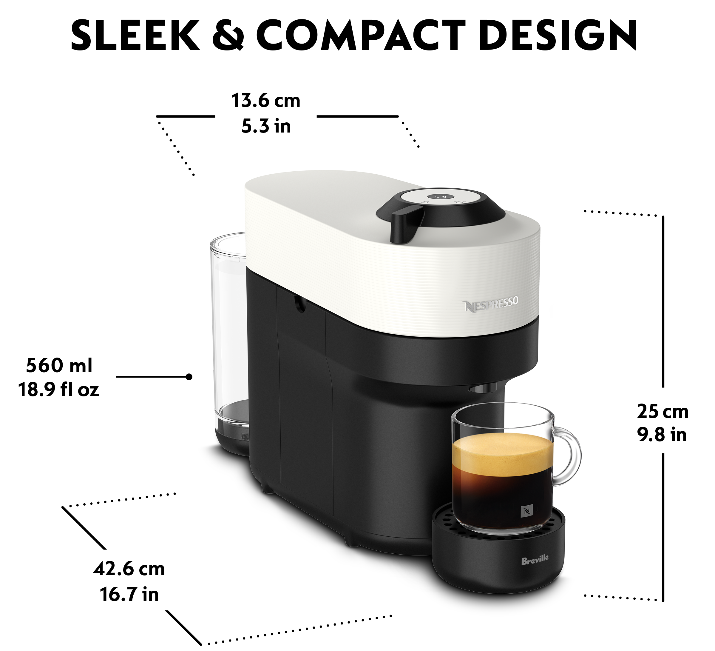 thumbnail image 4 of Nespresso Vertuo Pop Coffee and Espresso Machine Coconut White by Breville 6 Coffee Sizes, 4 of 8