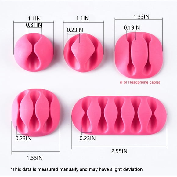 Cable Clips Wire Organizer Wear-resistant Elastic Waterpoof Adhesive Cord Holder Cables Tie Cords Management Wires-Home Office Type 6 1 Hole