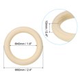 thumbnail image 2 of Unique Bargains 60mm Wooden Rings for Crafts, 30 Pack Natural Wood Rings Unfinished Wood Loop Circle, 2 of 8