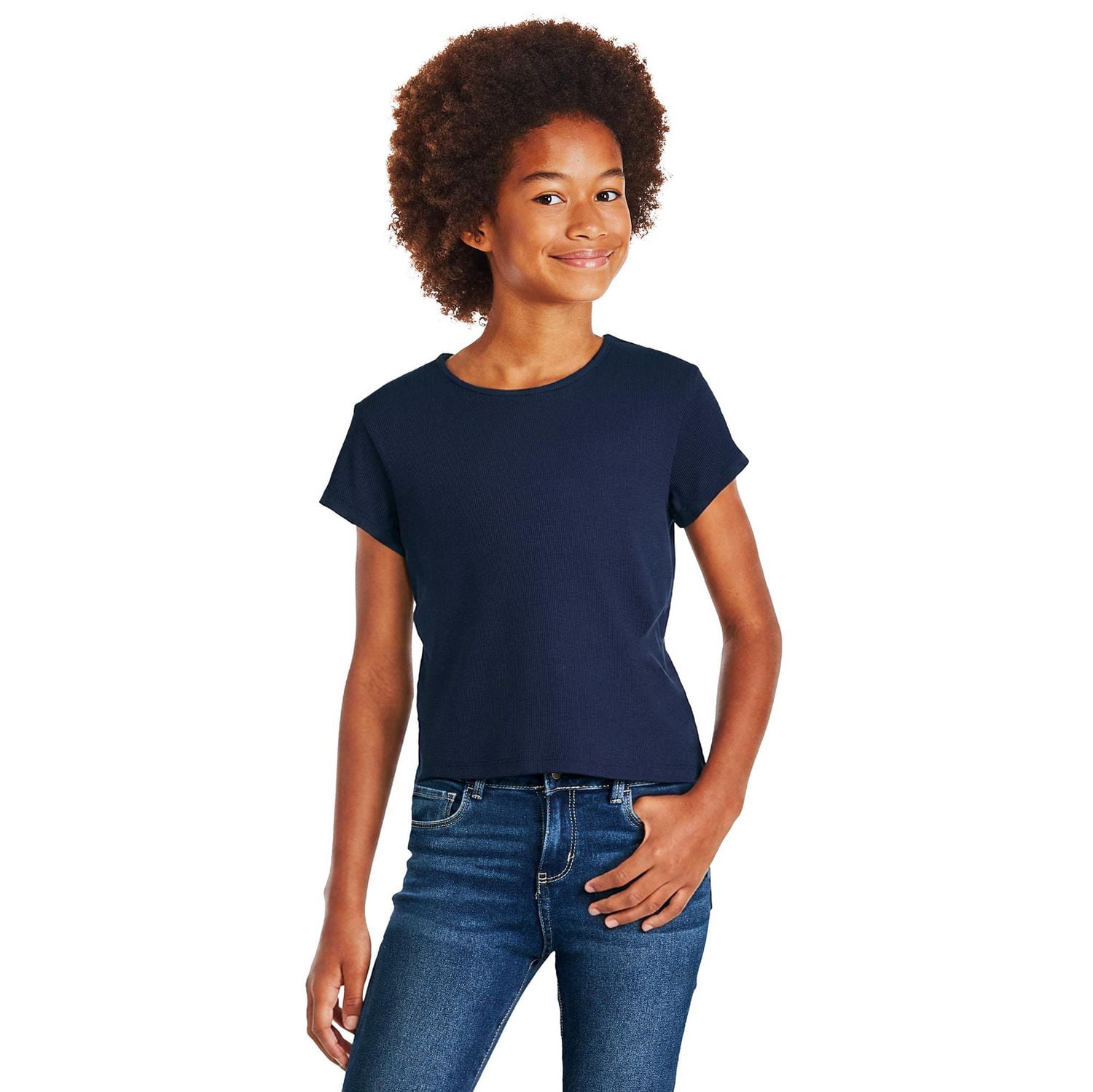 T-shirt côtelé coupe bébé George pour filles