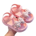 thumbnail image 2 of Baby Toddler Girls Soft Open Toe Summer Sandals Flower Princess Flat Shoes, 2 of 6