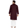 thumbnail image 4 of Atasi Ensemble Kurta Pyjama 2 Pcs pour Homme, Col Henley, Kurta Long Décontracté, 4 of 7