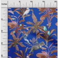 thumbnail image 2 of oneOone Cotton Silk Blue Fabric Tropical Animal Craft Projects Decor Fabric Printed By The Yard 42 Inch Wide, 2 of 4