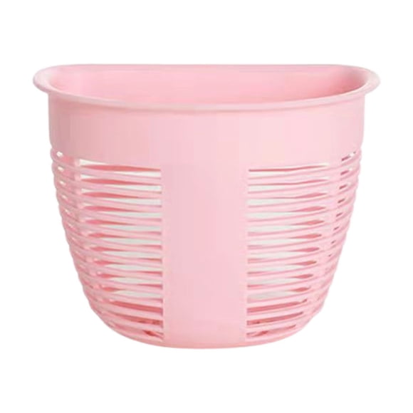 Wall Mounted Traceless Plastic Storage Basket Small Hanging Organizer for Dormitory Bedside or Kitchen