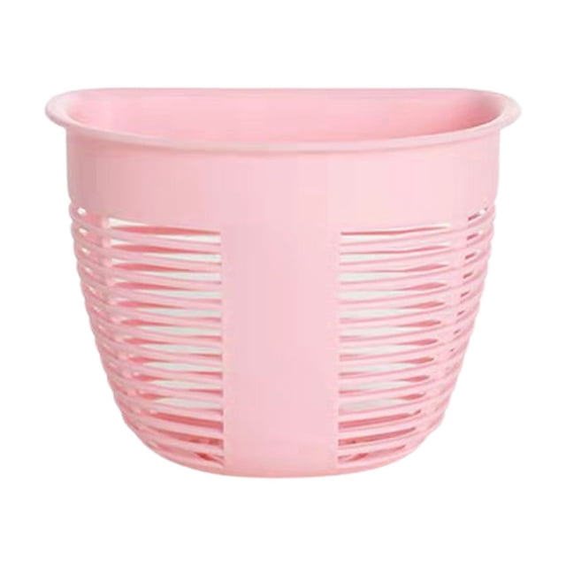 Wall Mounted Traceless Plastic Storage Basket Small Hanging Organizer for Dormitory Bedside or Kitchen
