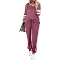 thumbnail image 2 of Innerwin Jogger Set Long Sleeve Ladies Sweatsuits Jogging Pullover Loungewear Two Piece Outfit Pink XXL, 2 of 7