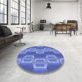 thumbnail image 4 of Ahgly Company Machine Washable Indoor Rectangle Transitional Sky Blue Area Rugs, 2' x 5', 4 of 7