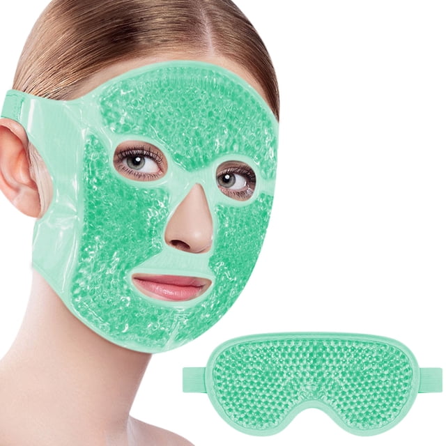 FcBaudy Ice Pack Cold Face Eye And Masks Reduce Face Puff Dark Circles Reusable Cold Hot Gel Face Eye Mask Suitable For Women Facial SPA Ice Face Mask For Sleeping60ML Masks and eye patch