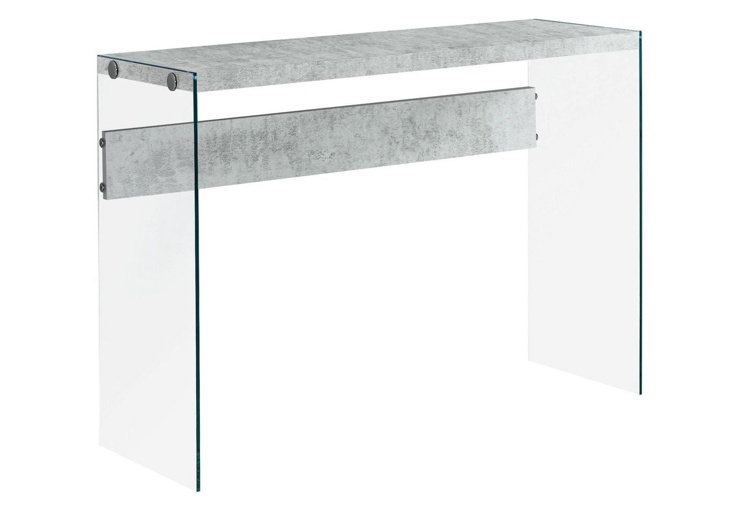 Monarch Specialties Table D'appoint, Console, Entrée, Étroit, Sofa, Salon, Chambre À Coucher, Verre Trempé, Stratifié, Gris, Dégager, Contemporain, Moderne