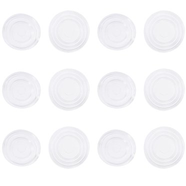 200pcs Tea Table Glass Table Transparent Plastic Rubber Pads Protectors (white)