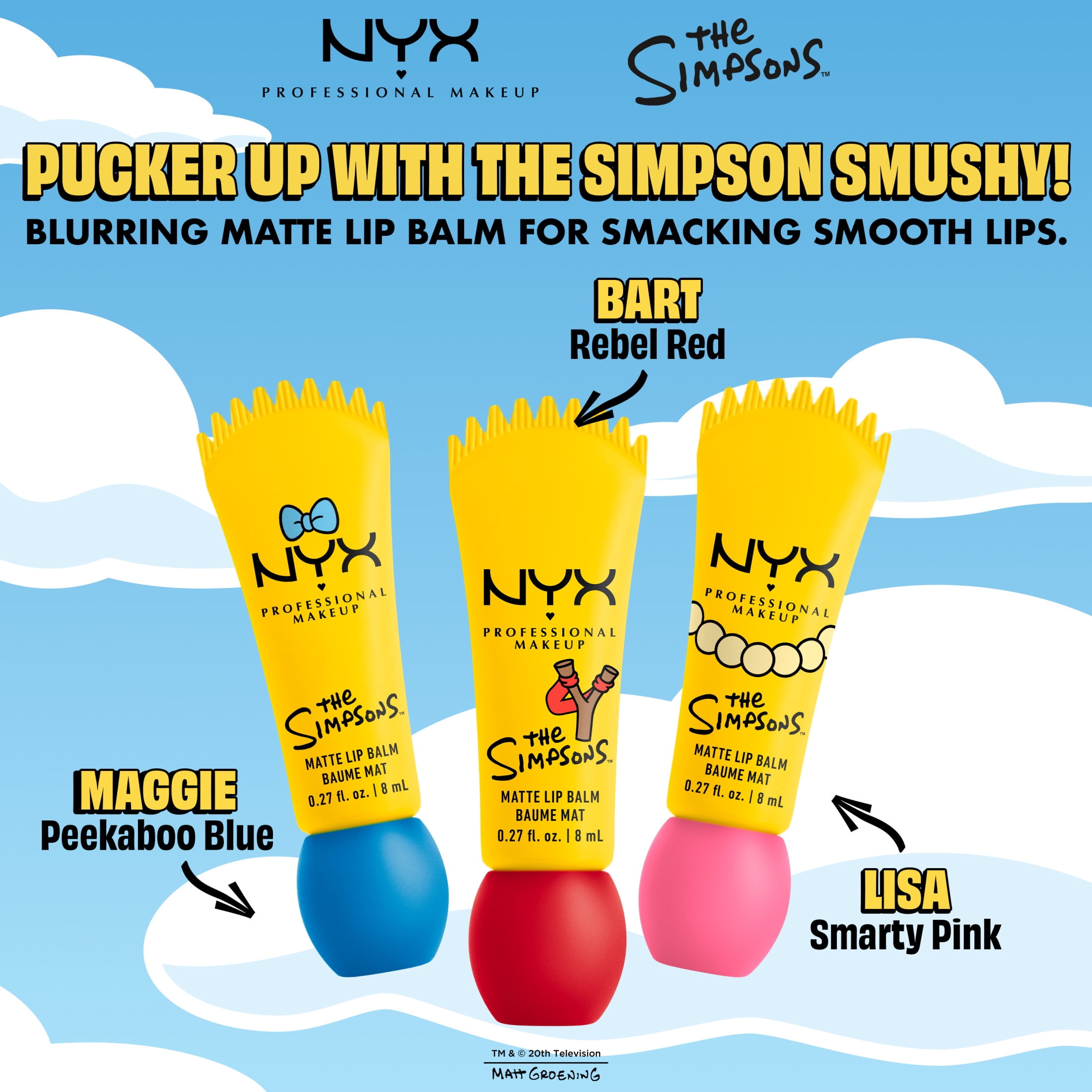 NYX Professional Makeup Baume à Lèvres Mat Simpson Smushy, Rebel Red