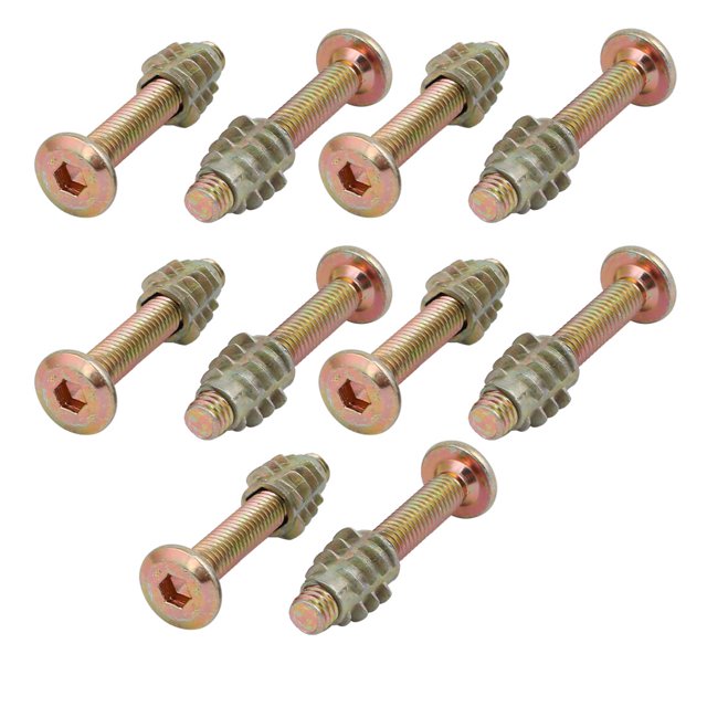 Unique Bargains 10pcs Furniture Connecting Fitting M6x40mm Hex Socket Drive Bolt w Insert Nut