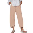 thumbnail image 1 of Timegard Plus Size Pants for Women Elastic Waist Solid Color Comfy Fall Casual Crop Pants with Pockets, 1 of 5