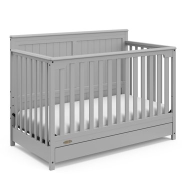 Graco Hadley 5-in-1 Convertible Baby Crib with Drawer, Pebble Gray