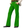 thumbnail image 1 of Mens Work Pants Men's Fashion Casual Flared Trousers Button Pocket Solid Color Pants Green M, 1 of 2
