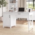 thumbnail image 2 of Atlin Designs Bureau d'Ordinateur Contemporain en Bois avec Rangement, Blanc, 2 of 9
