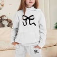 thumbnail image 2 of GDREDA Girls Sets 2 Piece Outfits Spring Children's Hoodie Set With Bow Print White,8-9Years, 2 of 4