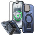 thumbnail image 1 of KOMI for iPhone 16 Pro Max MagSafe Case with Adjustable Metal Camera Lens Cover Stand with 1 Screen Protector,[Mil-Grade Protect] Rugged Heavy Duty Magnetic Case for iPhone 16 Pro Max 6.9" Blue, 1 of 5