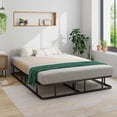 thumbnail image 2 of Costway Queen Size Metal Platform Bed Frame Mattress Foundation with Slat Support Black, 2 of 10
