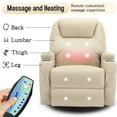 thumbnail image 3 of Korser Swivel Rocker Recliner Chair with Massage Faux Leather for Living Room,Beige, 3 of 7