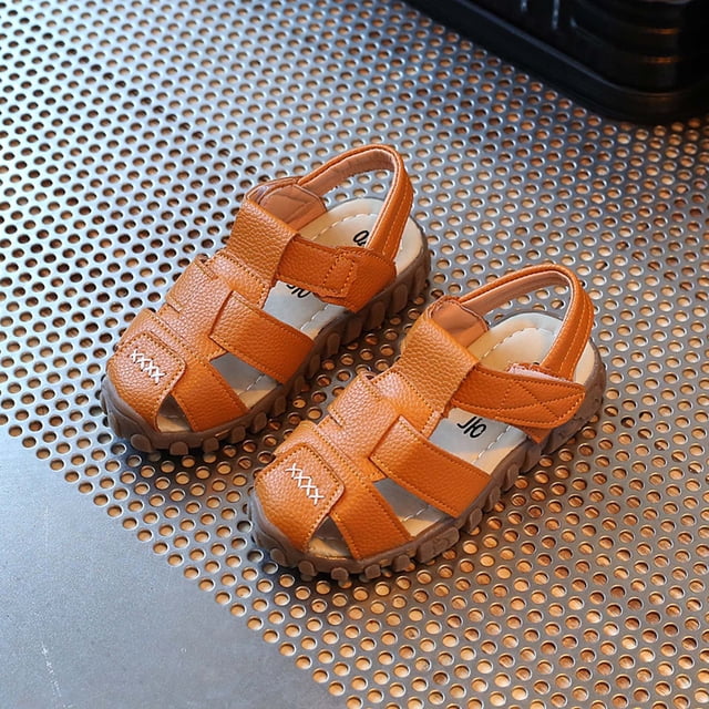 LSLJS Sandales pour Tout-Petits Sandales pour Bébés Filles Garçons avec Sangle Ajustable, Sandales d'Été d'Extérieur pour Enfants, Chaussures de Plage pour Enfants Semelle Souple Sandales à Bout Renforcé Sandales Romaines