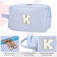 thumbnail image 4 of Unique Bargains Personalized Initial Make Up Bag Letter K Cosmetic Bag Travel Makeup Bag Organizer Makeup Box Blue, 4 of 7