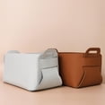 thumbnail image 3 of Storage Basket Leather Organizer Holder Container Box Stationery Sundries, 3 of 9