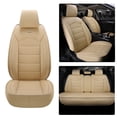 thumbnail image 1 of Maidao Car Seat Covers Leather Full Set for FIAT for Panda 2011-Present 5 Seats Compatible Airbag Water Resistant Front Rear Cushion Protector Beige, 1 of 9