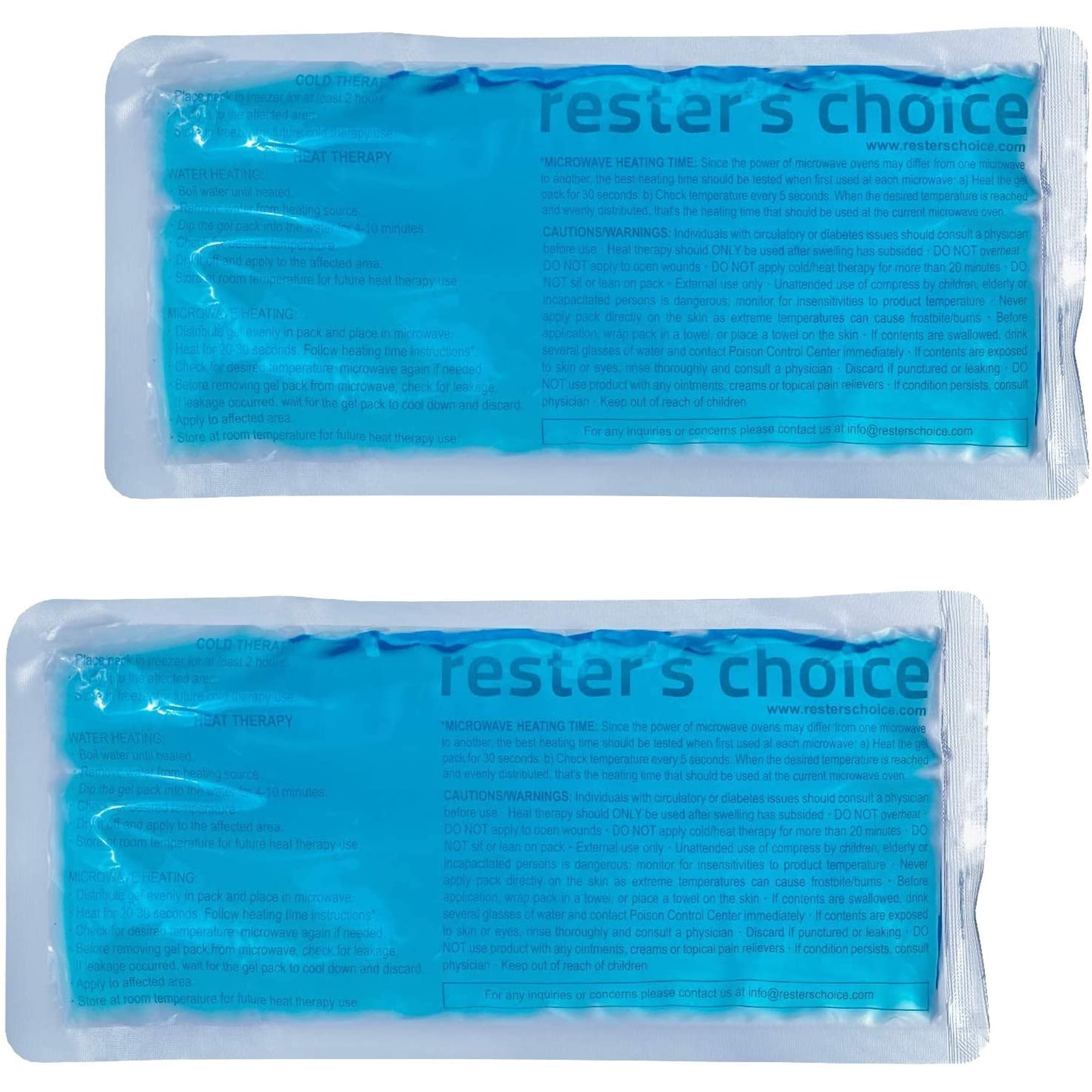 Gel Cold & Hot Packs (2-Piece Set) 11” x 5.5” in. Reusable Warm or