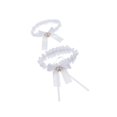 thumbnail image 2 of 2 Pcs Jarretière en Dentelle Fleurie pour Femmes Punk Gothique Anneaux Réglables Blanc, 2 of 9