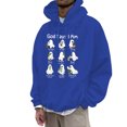 thumbnail image 1 of LUOGENLI Chandails à Capuchon pour Hommes Design Graphique Chandail à Capuchon d'Halloween pour Hommes à Imprimé Décontracté Coupe Ample Chandail Molleton à Enfiler pour Automne Hiver Confortable Mode Urbaine Chandails à Capuchon pour Hommes Graphique Rose Bleu1 Taille TTTG, 1 of 4