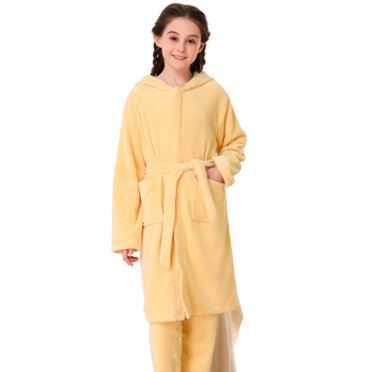 TIWEKE Peignoirs et Vêtements de Nuit Douillets pour Filles Automne et Hiver Robe Corail pour Bébé Peignoir Doux pour la Maison pour le Confort, Taille 11-12 Ans