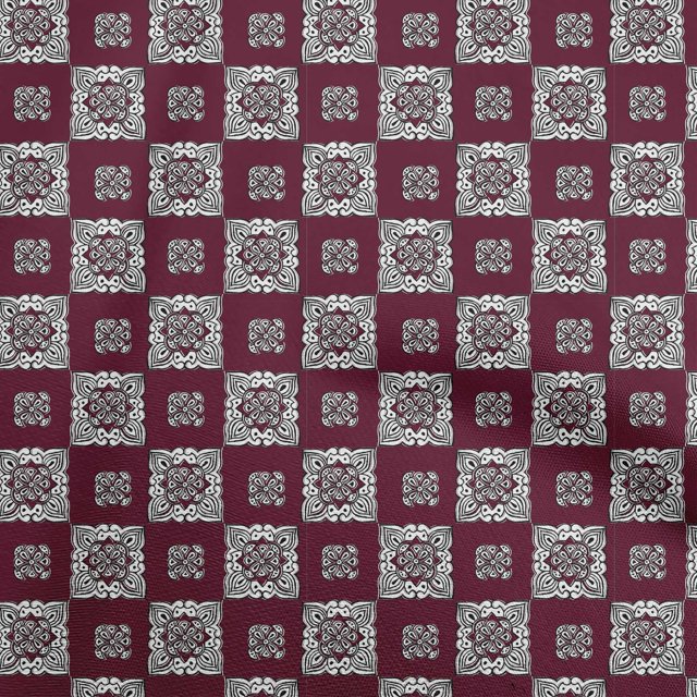 oneOone Rayon Dark Magenta Fabric Block Sewing Craft Projects Fabric Prints By Yard 56 Inch Wide-FK
