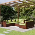 thumbnail image 1 of vidaXL 8 Piece Garden Lounge Set with Cushions Brown Poly Rattan, 1 of 5