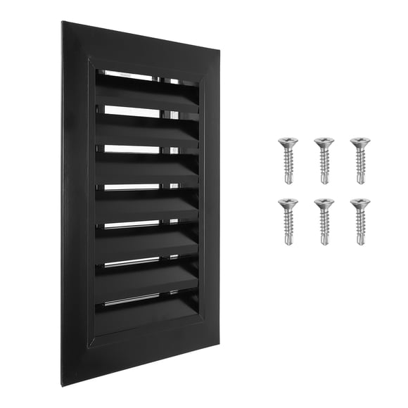 Uxcell 14x10" Gable Vent 1Pcs Aluminum Alloy Wall Shed Vents with Strainer Black