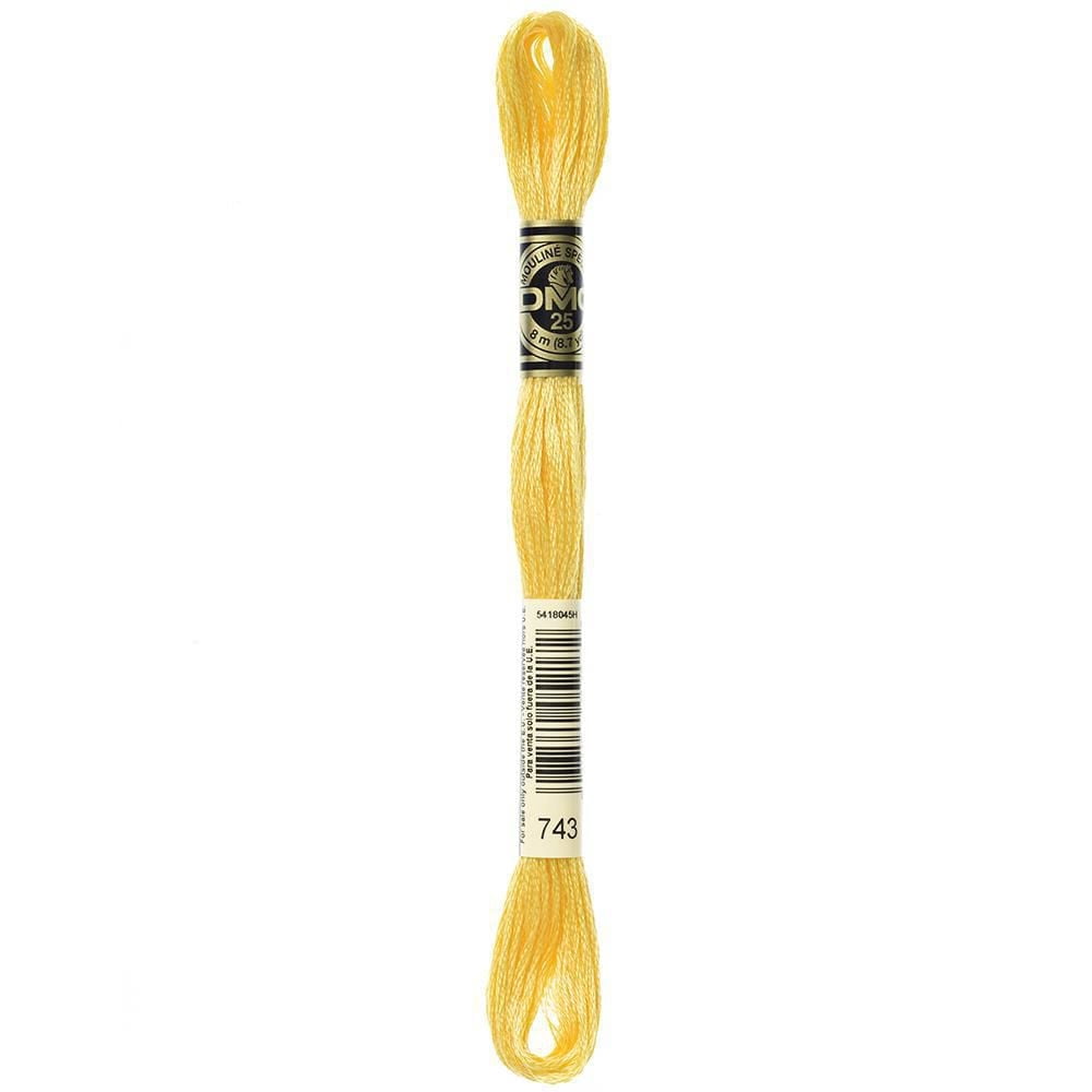 DMC coton 6 brins fil à broder 8 m (8.7 yd) jaune