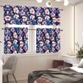 thumbnail image 3 of Colorful Hibiscu Kitchen Curtains Window Curtains Valance and Tier Set Modern Rod Pocket Short Tier Curtain for Bathroom Small Cafe Curtains for Decor Kitchen Window Curtains Over Sink, 3 of 5