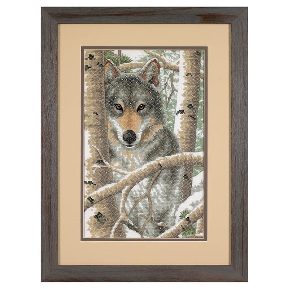 Wintry Wolf Stamped Cross Stitch Kit by Dimensions