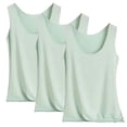 thumbnail image 1 of Pyjama pour Femmes, Mode Femmes Dames Débardeur Uni à Encolure en U Hauts de Pyjama 3 Pcs Hauts de Bas, Cadeaux pour Femmes, TTTTG, 1 of 5