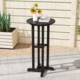 thumbnail image 2 of Gymax 21.5'' Round Bar Table Patio HDPE Bar Height Dining Table w/ Slatted Tabletop Black, 2 of 8