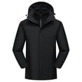 thumbnail image 1 of Pisexur Vestes pour Hommes Manteaux Confortables pour Hommes Unisexe à Capuche Manches Longues Patchwork Fermeture Éclair Coquille Rigide Molleton Randonnée Vêtement Manteau Noir,m, 1 of 7