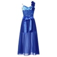 thumbnail image 2 of RUNQHUI Robe Princesse à Volants pour Enfants Filles Combinaison Robe en Tulle à Fleurs Broderie Robe en Mousseline Bleu Royal 12, 2 of 7