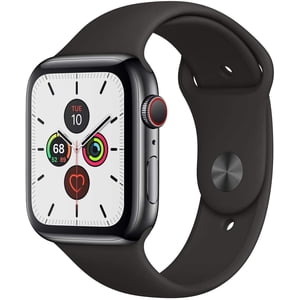 Rénovés Apple montre Series 5 Acier inoxydable 40mm A2094 (GPS + Cellulaire) Space Noir (classe A)