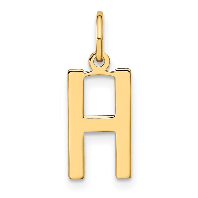 Diamond2Deal 14K Yellow Gold Letter H Initial Pendant for Women