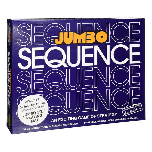 Sequence Jumbo Sequence Family Board Game - Strategy & Luck Fun for All Ages, Extra Large Mat, 2-12 Players, Ages 7+